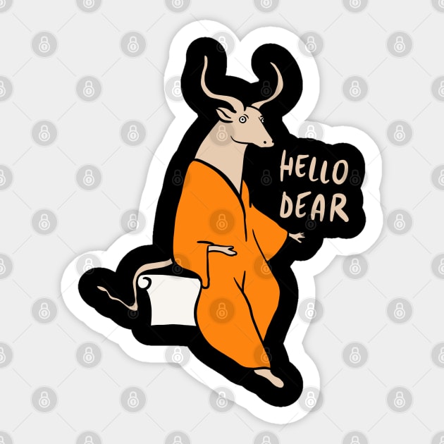 Cute Minotaur Saying Hello Dear Sticker by isstgeschichte